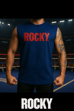 Playera Rocky Azul sin mangas