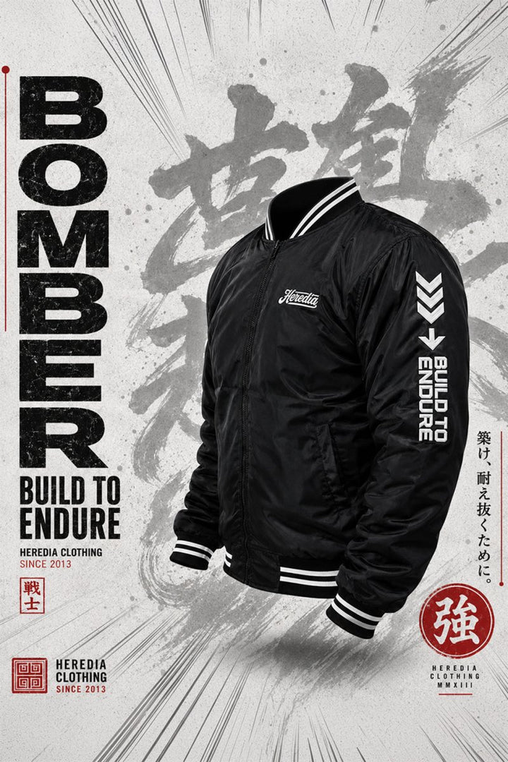 Bomber Build to Endure Negra - Heredia Clothing
