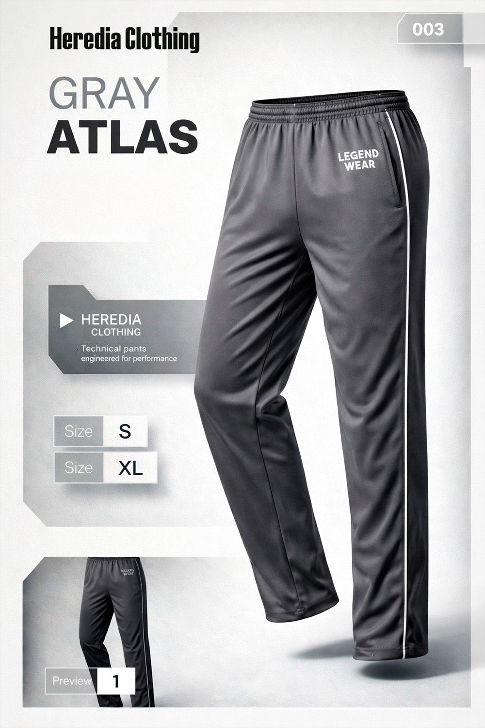 Pants Gray Atlas - Heredia Clothing
