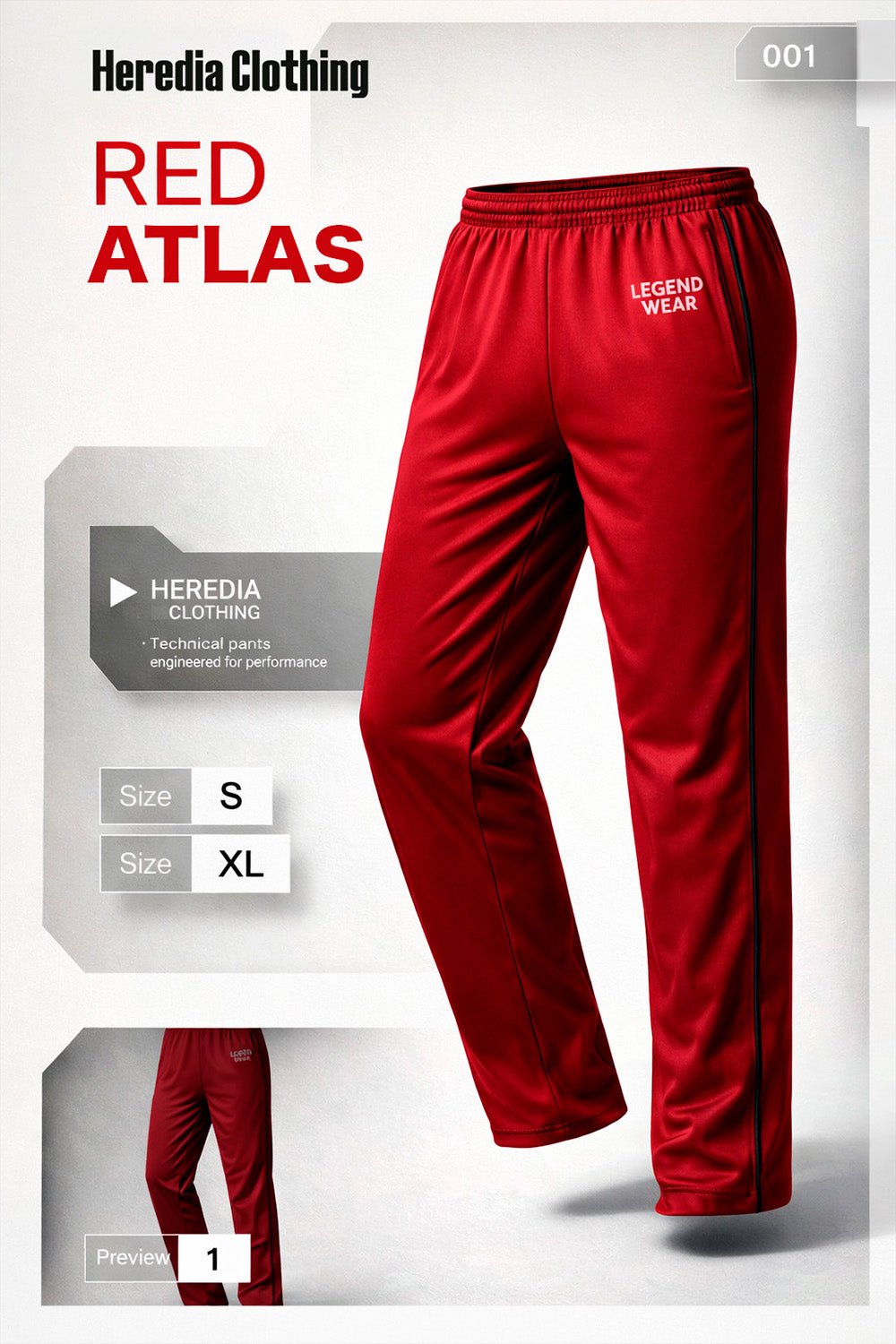 Pants Red Atlas - Heredia Clothing