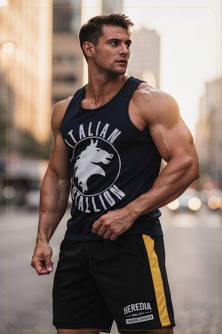 Short Training Division Negro/Amarillo - Heredia Clothing