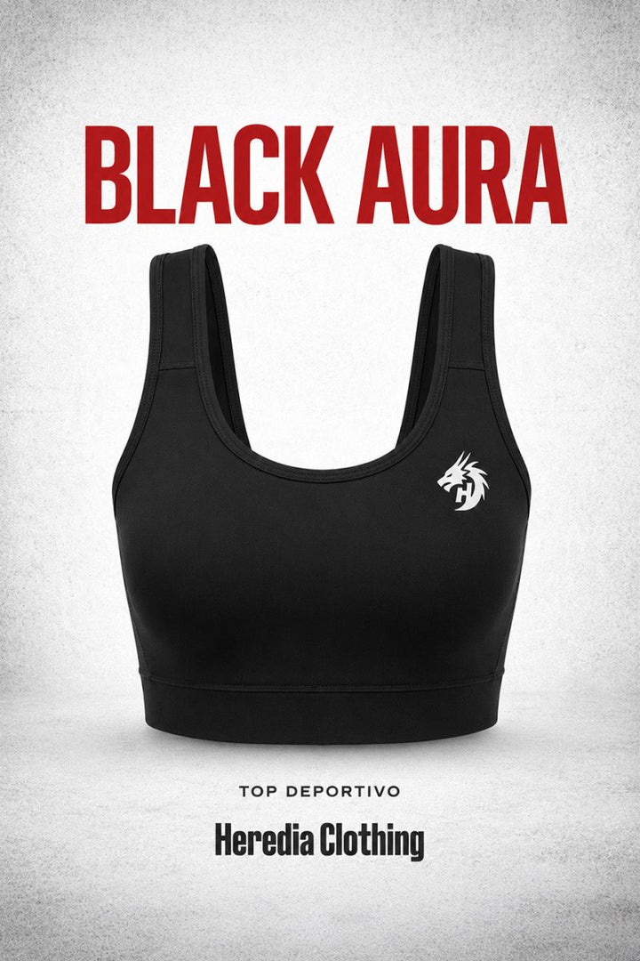 Top Deportivo Black Aura - Heredia Clothing