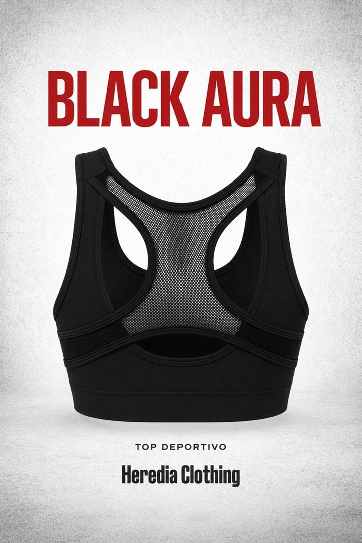 Top Deportivo Black Aura - Heredia Clothing
