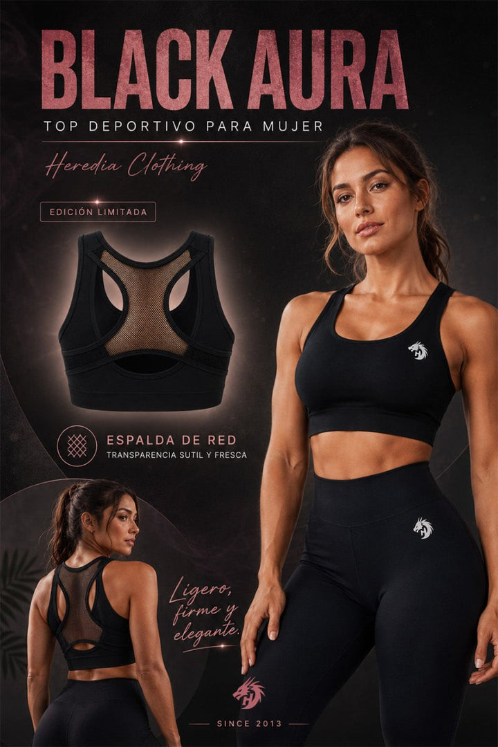 Top Deportivo Black Aura - Heredia Clothing